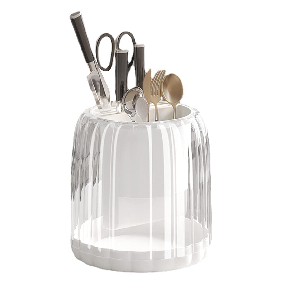 Multipurpose 360 Rotating Acrylic Spoons & Cutlery Holder