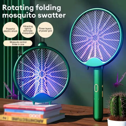 USB Rechargeable Mosquito Killer Racket – Foldable Electric Fly Swatter Bug Zapper with LED Light | Portable Insect Killer for Home & Travel