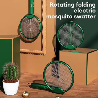 USB Rechargeable Mosquito Killer Racket – Foldable Electric Fly Swatter Bug Zapper with LED Light | Portable Insect Killer for Home & Travel