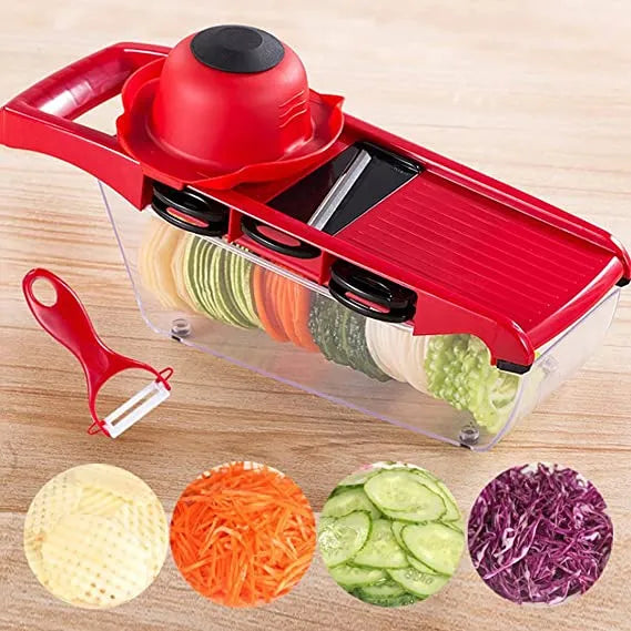 Vegetable Chopper Mandoline Slicer, 10 in 1 Mandoline Slicer Cutter and Grater with Hand Protector, Interchangeable Blades