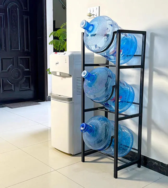 3 Tier Metal Dispenser Water Bottle Stand with Tyres and Tyre Lock