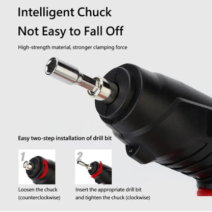 Electric Screwdriver, 3.6V Black Cordless Screwdriver Rechargeable Handle Drill Driver with USB Charging Cable and Accessories