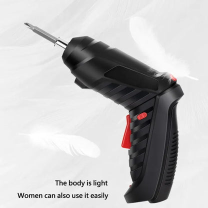 Electric Screwdriver, 3.6V Black Cordless Screwdriver Rechargeable Handle Drill Driver with USB Charging Cable and Accessories