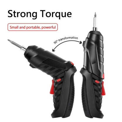 Electric Screwdriver, 3.6V Black Cordless Screwdriver Rechargeable Handle Drill Driver with USB Charging Cable and Accessories