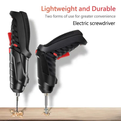 Electric Screwdriver, 3.6V Black Cordless Screwdriver Rechargeable Handle Drill Driver with USB Charging Cable and Accessories