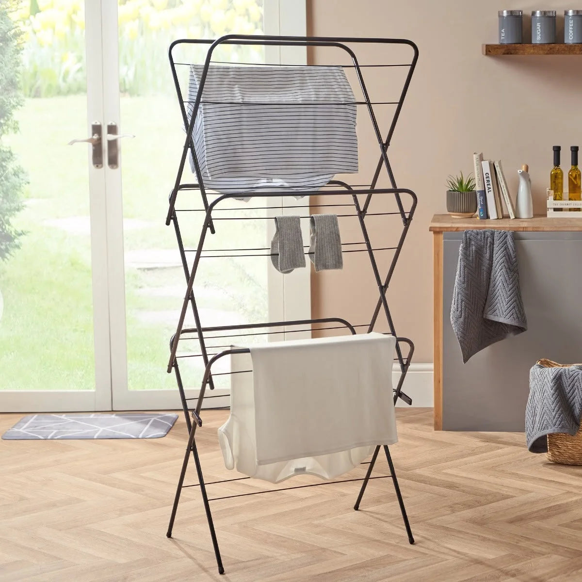 3 Tier Zigzag Shape Cloth Drying Stand (Premium Quality)