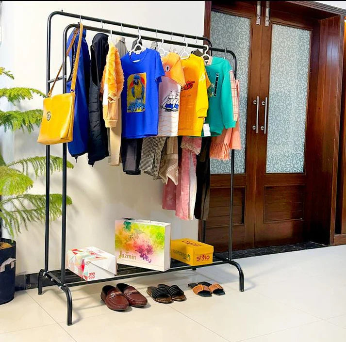 Double Pole Cloth Hanging Stand x Single Shoe Rack