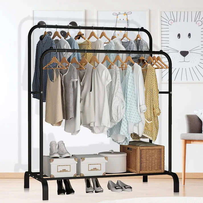 Double Pole Cloth Hanging Stand x Single Shoe Rack